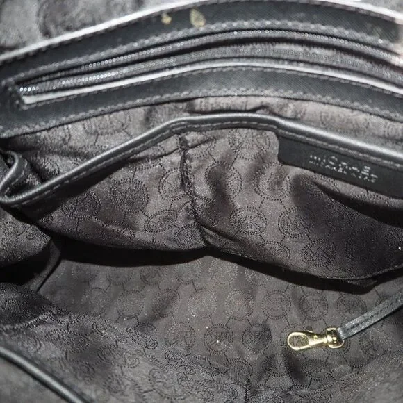 Michael Kors Hamilton Large Saffiano Leather Tote Bag Purse Black / Gold OS - Picture 7 of 11